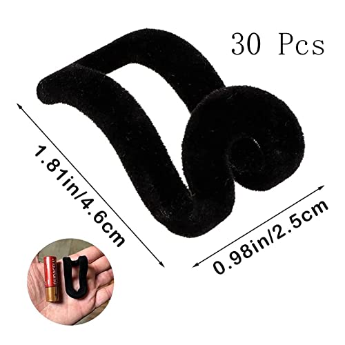 Miniwieszaki na ubrania, 30 sztuk, haczyki łączące, wieszaki na ubrania, złącza haczykowe, mini złącza, do wieszaków na ubrania, oszczędność miejsca w szafie na ubrania (czarne) - obrazek 6