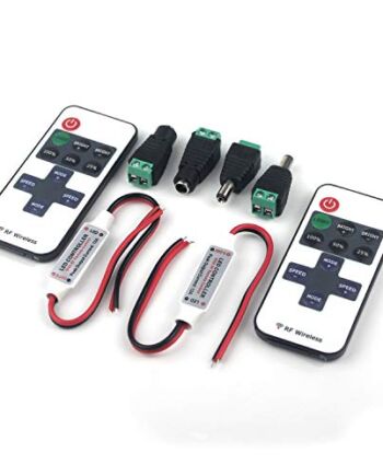 Taikuwu 2 sztuki taśmy LED sterownik LED taśma ściemniacz sterownik DC 5 V-24 V 12 A odbiornik RF bezprzewodowy pilot LED pilot do 2-biegunowy SMD 5050 3528 2835 5630 taśma LED