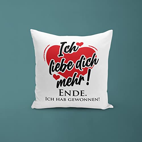 Poduszka z sentencją. Kocham Cię więcej. - Liebe - Schatz - Prezent dl - obrazek 3