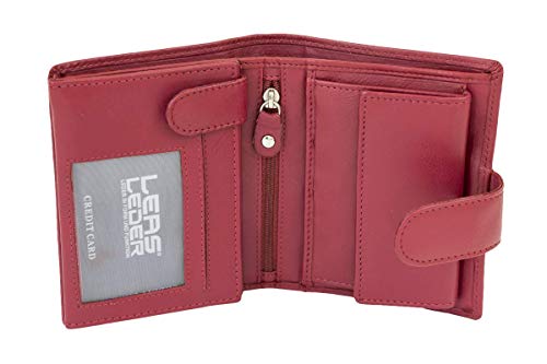 LEAS Damski portfel z zewnętrznym zamkiem i dużą kieszenią na monety o