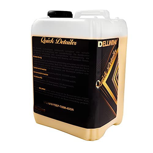 DELLWING Quick Detailer Auto 5 litrów – bardzo szybka, ale delikatna i dokładna pielęgnacja lakieru dla idealnego wykończenia lakieru – szybki środek czyszczący do lakieru z ceramiczną ochroną