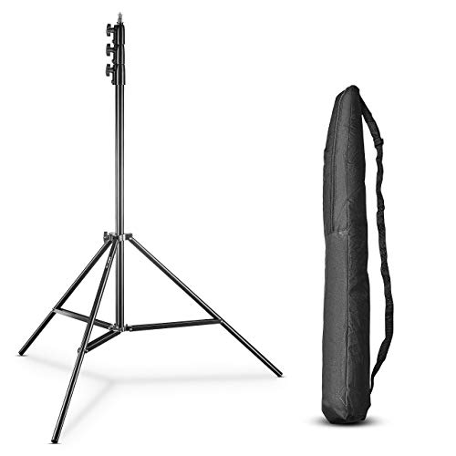 Walimex pro AIR 355 statyw do lamp – statyw świetlny z amortyzatorem powietrznym, wysokość maks. 355 cm, nośność 8 kg, bardzo wysoka i stabilna, aluminium, statyw do fotografii na zewnątrz, czarny