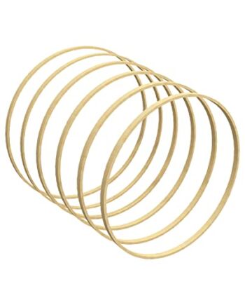 Worown 6 szt. 15 cm drewniane bambusowe kwiatowe obręcze wieńca do robienia wieńca ślubnego dekoracja i wiszące rękodzieło