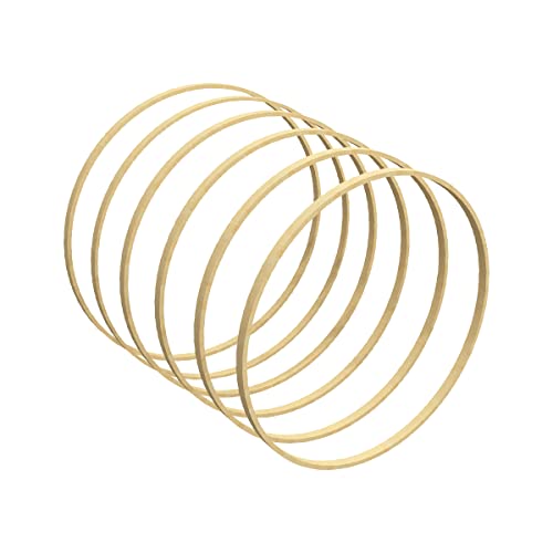 Worown 6 szt. 15 cm drewniane bambusowe kwiatowe obręcze wieńca do robienia wieńca ślubnego dekoracja i wiszące rękodzieło