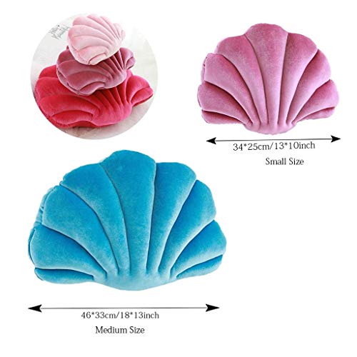 Poduszka ozdobna, dekoracyjna muszelka, poduszka do przytulania z polipropylenu, bawełna, poduszka dekoracyjna, pluszowe zwierzątko morskie, wspaniały prezent (niebiesko-zielona, 34 x 25 cm) - obrazek 6