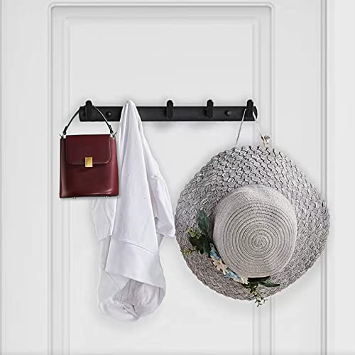 Wieszak na ubrania, 2 sztuki, 15 haczyków, wieszak ścienny, uniwersalny wieszak na ręczniki, listwa garderobiana do garderoby, łazienki, kuchni (czarny) - obrazek 6