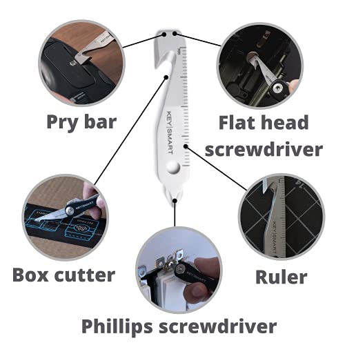 KeySmart Multitool - wielofunkcyjne narzędzie do kluczy 5 w 1 z obcinaczem do pudełek, podważaniem, krzyżakiem i śrubokrętem z płaskim łbem - obrazek 5