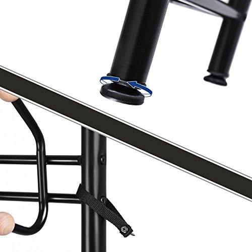 SONGMICS HSR04B wieszak na ubrania z 3 półkami na buty z 18 hakami, metalowy, czarny, 68,8 x 35,2 x 187 cm - obrazek 4