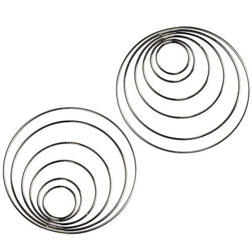 FOROREH 12 metalowych pierścieni dla łapaczy snów, druciane obręcze, koła rzemieślnicze, pierścienie łapacza snów, 38/50/75/100/130/150 mm do łapacza snów i projektów DIY - obrazek 6