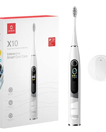 Oclean X10, Inteligentna soniczna elektryczna szczoteczka do zębów, 5 trybów szczotkowania, 3 godziny ładowania QuickCharge pozwala na 60 dni użytkowania, 2-min timer i czujnik nacisku, IPX7 - szary