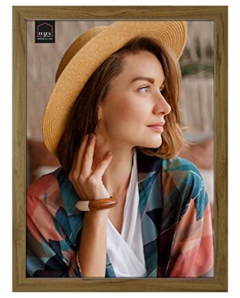 HAES DECO - Ramka na zdjęcia o wyglądzie drewna 30x40 Chester Brown - na 1 zdjęcie w formacie 30x40 - ramka portretowa z mocowaniem do ściany - wymienna rama/ramka portretowa - SP14040