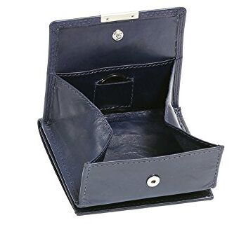 LEAS Mały skórzany portfel w stylu pudełkowym z dużą przegródką na mon