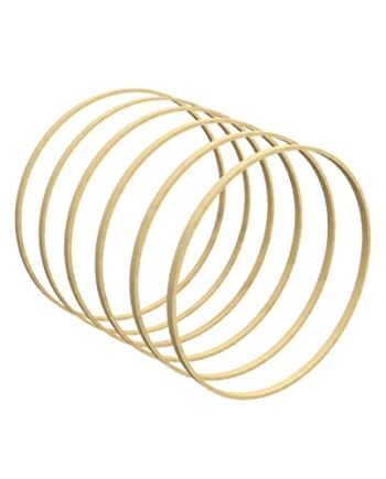 Worown 6 szt. 10 cm drewniane bambusowe kwiatowe obręcze wieńca do robienia wieńca ślubnego dekoracja i wiszące rękodzieło