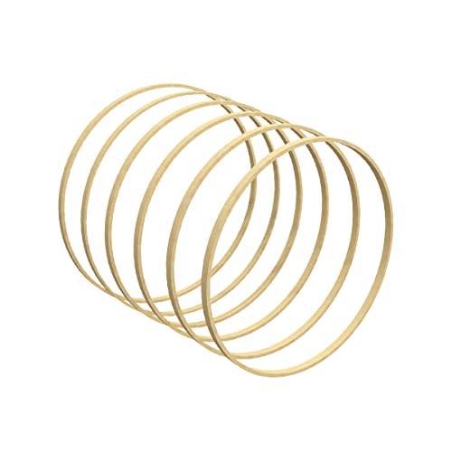 Worown 6 szt. 10 cm drewniane bambusowe kwiatowe obręcze wieńca do robienia wieńca ślubnego dekoracja i wiszące rękodzieło