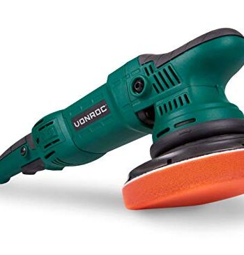 VONROC Dual Action mimośrodowa maszyna polerska / zestaw do polerowania – elektronika stała – funkcja Soft Start – 150 mm – 1050 W – łącznie z tarczą podporową, podkładką i torbą