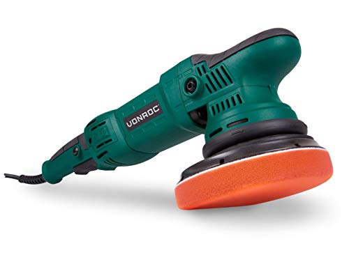 VONROC Dual Action mimośrodowa maszyna polerska / zestaw do polerowania – elektronika stała – funkcja Soft Start – 150 mm – 1050 W – łącznie z tarczą podporową, podkładką i torbą