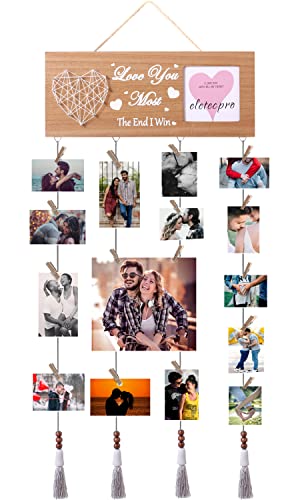 Ramka na zdjęcia, prezenty urodzinowe dla dziewczyny, przyjaciela, drewniana ramka na zdjęcia, kolaż, tablica do mieszkania, dekoracja ścienna, prezent dla niego, pary, ramka na zdjęcia z sercem na jubileusz, ściana ze zdjęciami