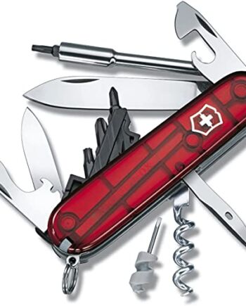 Victorinox, Scyzoryk, Cyber Tool S, 91 mm, czerwony przezroczysty (27 funkcji, ostrze, korkociąg, mini śrubokręt 1,5 mm, ostrze)