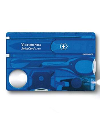 Victorinox, Scyzoryk, mały, Swiss Card Lite, niebieski przezroczysty (13 funkcji, szpiczaste ostrze, śrubokręt 3 mm, śrubokręt 5 mm, prosty)