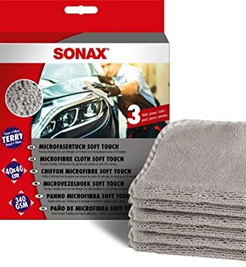 SONAX Ściereczka z mikrofazy Soft Touch (3 sztuki) wydajna ściereczka