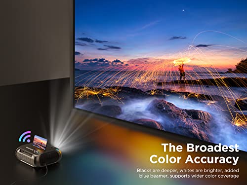 Mini projektor Wi-Fi, 6500 lumenów, obsługuje 1080p Full HD, przenośny projektor kina domowego, 720p, kompatybilny z systemem iOS/Android, Fire Stick, PS4, Xbox PC, TV - obrazek 4