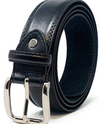 Ossi Męski podwójnie szyty skórzany pasek do spodni z podszewką