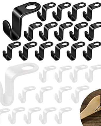 Catelves 36 sztuk wieszaków na ubrania, wieszaki na ubrania, oszczędzające miejsce, wieszaki na ubrania, mini haczyki, do szafy na ubrania, szafy na ubrania, garderoby (czarno-białe)