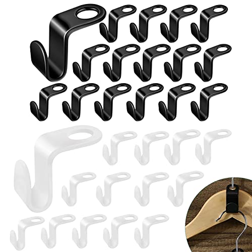 Catelves 36 sztuk wieszaków na ubrania, wieszaki na ubrania, oszczędzające miejsce, wieszaki na ubrania, mini haczyki, do szafy na ubrania, szafy na ubrania, garderoby (czarno-białe)