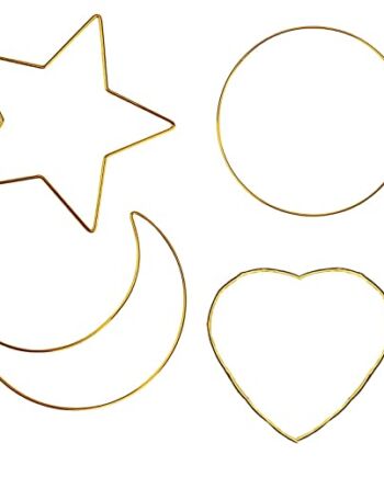 4 sztuki pierścieni łapacz snów, okrągłe gwiazdy, księżyc w kształcie