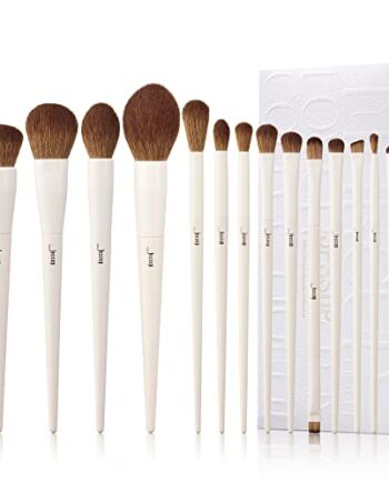 Jessup Veganes T329 profesjonalny zestaw pędzli do makijażu, 14 sztuk, przyjazny dla środowiska syntetyczny, podkład, korektor, cienie do powiek, konturowanie, konturowanie, konturowanie brwi