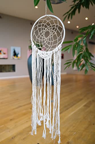 HEITMANN DECO - Łapacz snów styl makramy - beżowy - ok. 20 x 65 cm - dekoracja ścienna - obrazek 2