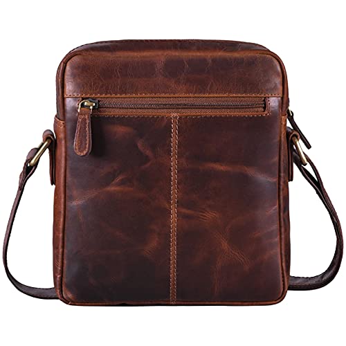 STILORD 'Ashton' Saszetka Skórzana Mêska Vintage Torba na ramiê Crossbody Bag Ma³a mêska torba na ramiê Vintage skórzana Prawdziwa skóra, Kolor:florida - br±zowy - obrazek 2