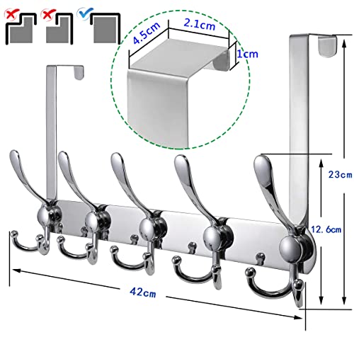 LYLIN Haczyk na drzwi ze stali nierdzewnej, wieszak na drzwi z 15 hacz - obrazek 7