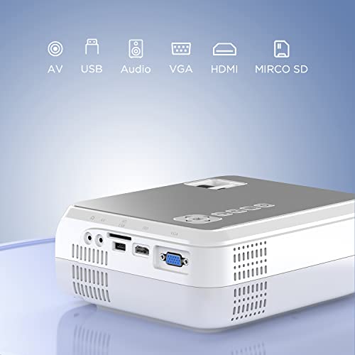 Mini projektor WiFi, natywny projektor kina domowego 720P Full HD, 6000, ekran 300", projektor wideo LCD o żywotności 90 000 h, kompatybilny z HDMI / TV Stick / PS4 / smartfonem, biały - obrazek 2