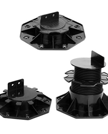 Lospitch Łożysko poprzeczne, łożysko tarasowe, WPC, podstawa z regulacją wysokości 30-60 mm, łożysko belkowe, do płyt tarasowych, ceramiki, kamienia, betonu (60-140 mm, 10 sztuk)