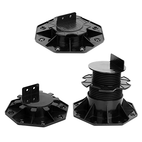 Lospitch Łożysko poprzeczne, łożysko tarasowe, WPC, podstawa z regulacją wysokości 30-60 mm, łożysko belkowe, do płyt tarasowych, ceramiki, kamienia, betonu (60-140 mm, 10 sztuk)