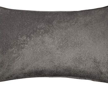 McAlister Textiles Aksamitna antracytowa szara 60 x 40 cm poszewka na poduszkę, dekoracyjne akcesoria domowe luksusowe miękkie gniecione lśniące metaliczne poduszki dekoracyjne do sypialni na sofę do salonu 24 x 16 cali