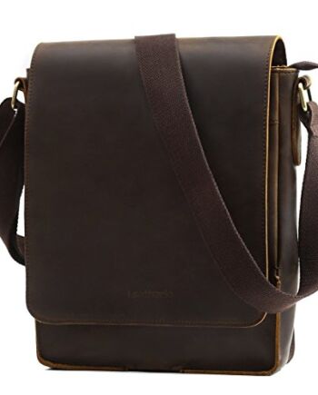 Leathario Męska skórzana torba na ramię messger Bag skórzana torba biznesowa retro