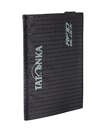Tatonka Card Holder RFID B - etui na karty kredytowe z blokadą RFID - certyfikat TÜV - pasuje do co najmniej 4 kart kredytowych - chroni przed kradzieżą danych - 9,5 x 6 cm - czarne