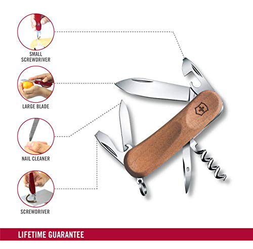Victorinox Holz Taschenmesser Evolution Wood 10 (11 Funktionen, Nussba - obrazek 5