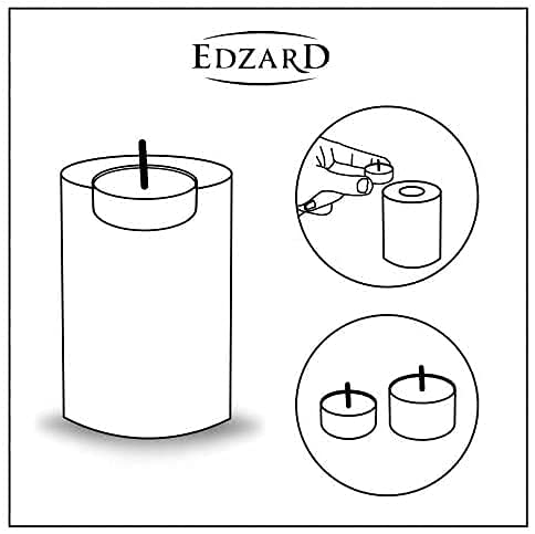 EDZARD Zestaw 2 świeczników na świeczki typu tealight, świece ciągłe C - obrazek 5