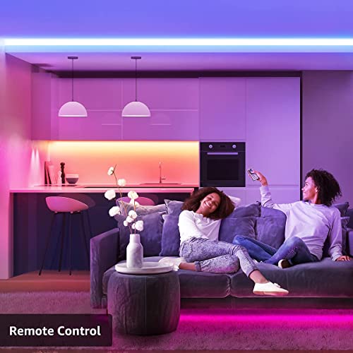 LE Taśma LED, 5 m RGB, taśma LED samoprzylepna, łańcuch świetlny LED z zasilaczem, ściemniana taśma świetlna LED IP20, jasna listwa LED z pilotem zdalnego sterowania, do domu, na imprezę, do kuchni - obrazek 5