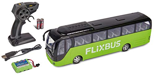 Carson 500907342 FlixBus 2,4 GHz – 100% gotowy do jazdy, autobus, zabawkowy samochód, zdalnie sterowany samochód, dla dzieci od 8 lat, czas jazdy ok. 60 min, kolorowy