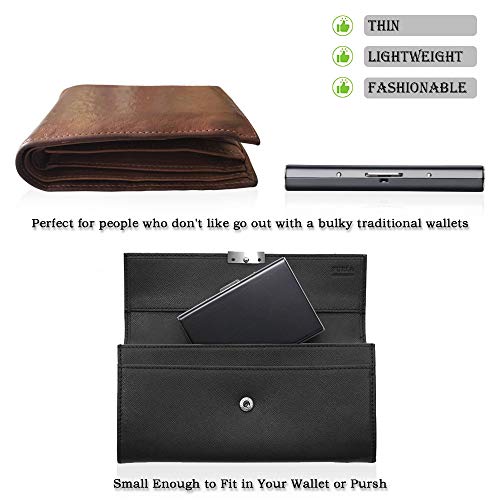 Vicloon Metalowy portfel na karty,ultra cienkie, aluminiowe, metalowe - obrazek 6