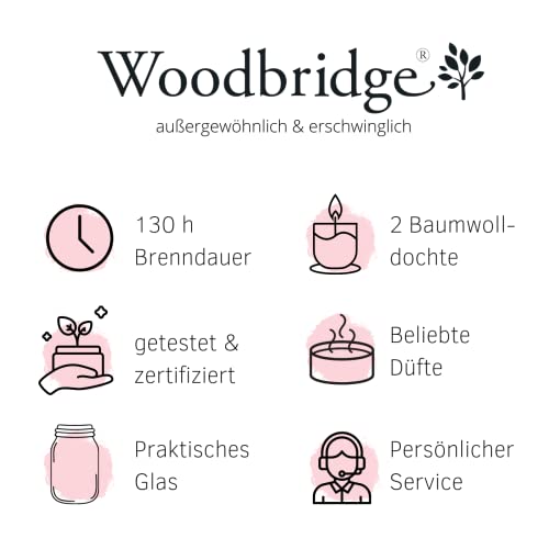 Woodbridge Świeca zapachowa w słoiku | duża świeca zapachowa z pokrywką | długi czas palenia (130 h) | Over The Rainbow (565 g) | świeca zapachowa z 2 knotami | niebieska świeca zapachowa świeczka świeczka świeża - obrazek 3