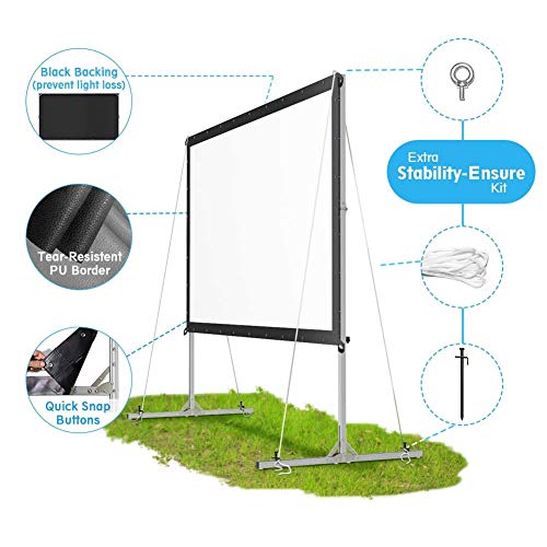 ESMART Professional MIMOBI Składana Rama Projektor Ekran 300 x 168 cm (135") 16:9 | Projektor do kina domowego Ekran projekcyjny Outdoor Aluminiowa rama Ekran LCD LED - obrazek 4