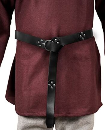 HiiFeuer Średniowieczny Skórzany Pasek z PU Okrągły,Retro Renesansowy