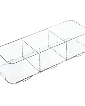 iDesign przejrzystość blokująca szuflada organizer/przechowywanie mydła/kosmetyków/produktów kosmetycznych, przezroczysty, bardzo duży dzielony