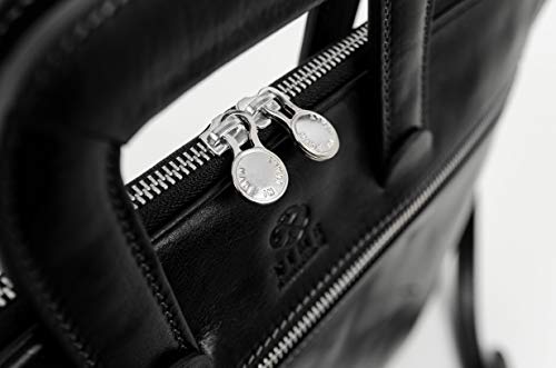 Time Resistance Wąska skórzana teczka - włoska ręcznie robiona skórzan - obrazek 2