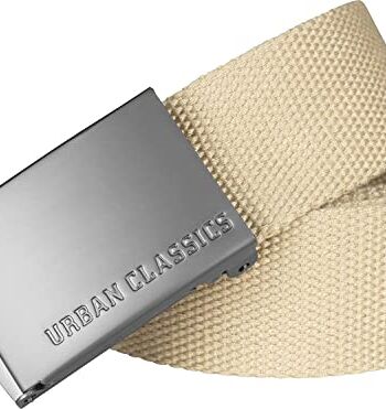 Urban Classics Pasek unisex dla kobiet i mężczyzn, płócienny pasek, długość 120 cm, wysokość 3,7 cm, wytrzymały materiał, stabilne zapięcie